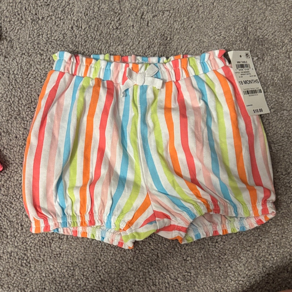 First Impressions Striped Baby Shorts Set - Multicolor - Picture 3 of 5